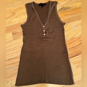 Vintage Express Design Studio Ribbed Knit Top in Brown